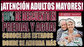 🤑🚨 ¡Hasta 80 de descuento en agua y predial Estados donde los Adultos Mayores ahorran más [upl. by Rorrys]