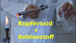 Chemische Reaktion von Kupferoxid mit Kohlenstoff [upl. by Ruzich]