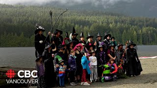 Witches of Westwood paddle across lake to raise funds for food bank [upl. by Glanville214]