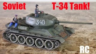 RC TOYS RC Tank SovietRussian T34 Medium Battle Tank on the Table [upl. by Kennie]