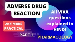 ADRAdverse drug reaction practical MBBS pharmacology practical all viva questions answered Hindi [upl. by Eolanda]