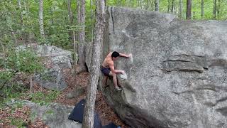 Gritstone on Holiday aka Font Arete V6  Ice Pond Bouldering [upl. by Kubetz]