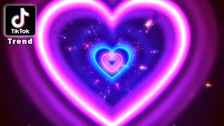 Neon Lights Love Heart Tunnel ║ TikTok Trend ║ 4K Romantic Glow  Moving Background TunnelTrend [upl. by Arias]