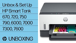 Unbox and Set Up  HP Smart Tank 670 720 750 790 6000 7000 7300 7600 Printers  HP Support [upl. by Jeralee]