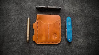 Making a Leather EDC Pocket Organizer  ASMR Leather Working [upl. by Sidon502]