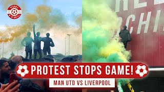 Glazers Out Protest Unseen Footage Man Utd vs Liverpool Postponed [upl. by Werdna]