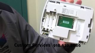 How To Replace Thermostat Batteries  Trane 800 series  9186228686  Tulsa Broken Arrow [upl. by Bradman]