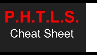 PHTLS CHEAT SHEET [upl. by Voorhis]