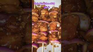 Teriyaki chicken shish kebabs ampamp my 49ers for the win👩🏽‍🍳🏈 fyp cooking atasteoft ￼ [upl. by Bridge]