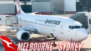 Qantas Domestic Experience  Melbourne  Sydney  Qantas Economy Class  Boeing 737800 Trip Report [upl. by Zippora]