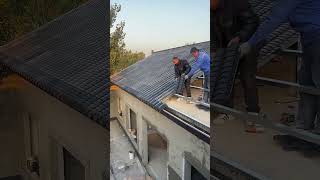 Fixing process of roof tiles Good tools and machinery make work easy [upl. by Lorain]