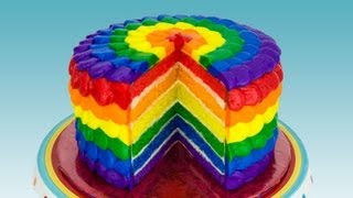 Rainbow Cake How to Make a Rainbow Cake by Cookies Cupcakes and Cardio [upl. by Ahsok]