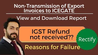 Reasons for NonTransmission of Export Invoices to ICEGATE Invoices not transmitted to ICEGATE [upl. by Yelahs]