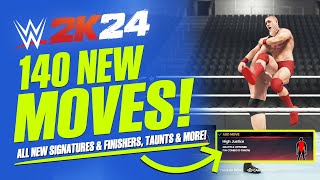 WWE 2K24 All New Moves Over 140 New Moves amp Animations Create a Moveset [upl. by Kho]