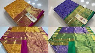 Pure Kanjeevaram Silk Sarees With Rich Contrast Pallu [upl. by Rotciv]