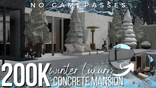 BLOXBURG  NO GAMEPASS Winter Luxury Concrete Mansion  200k  Speedbuild [upl. by Frager]