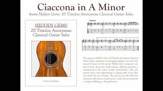 Ciaccona in A Minor solo classical guitar [upl. by Sybil]