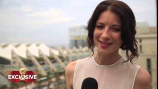 Interview with Outlander Stars Caitriona Balfe and Sam Heughan [upl. by Kamp]