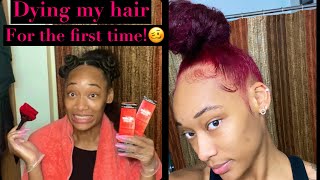 DYING MY NATURAL HAIR MAGENTA w LOREAL HICOLOR HIGHLIGHTS  NO BLEACH [upl. by Halpern]