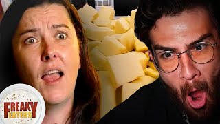 Addicted To Cheese  Hasanabi reacts to Freaky Eaters TLC [upl. by Towill]