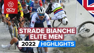 The FREAKIEST Crash Weve Ever Seen In Cycling  Strade Bianche 2022 Mens Highlights [upl. by Kier]