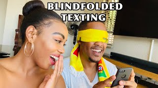 BLINDFOLDED TEXTING CHALLENGE  Prank Call  RegoDise [upl. by Wehner]