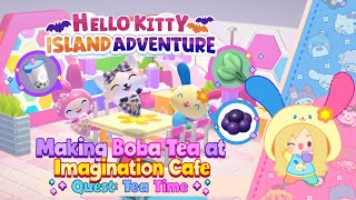 Making Boba Tea in Imagination Cafe 🧋🤩 hellokitty hellokittyislandadventure sanrio [upl. by Yornoc]