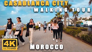 CASABLANCA  AIN DIAB walking tour  Casablanca Morocco 4K UHD [upl. by Assek939]