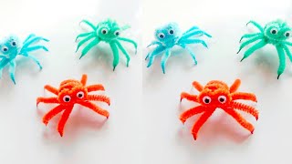 Halloween craft  easy spider craft  itsy bitsy spider  insy winsy spider 🕷  five creepy spiders [upl. by Atinwahs]