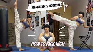 How to kick high l Martial arts high kick workout l kick tutorial l flexibility exercise l beginners [upl. by Tedmund]