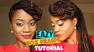 EASY BOX BRAIDS HAIRSTYLE TUTORIAL [upl. by Nennahs]