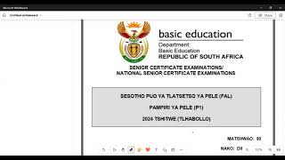 Sesotho Fal Grade 12 Paper 1 Term 4 Nov 2024 [upl. by Mair]