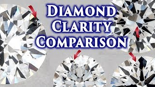 Diamond Clarity Comparison VS1 vs VS2 SI1 SI2 VVS1 VVS2 I1 IF I2 I3 FL Ring Chart Explained Scale SI [upl. by Pazice]