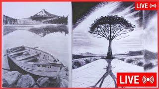 Sketching Drawing Landscape Tutorial [upl. by Lletram]