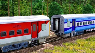 LHB RED COUPLING LHB BLUE COACH  BUMPY RAILROAD  RAILWORKS  INDIAN TRAIN SIMULATOR 2024 [upl. by Elfie]