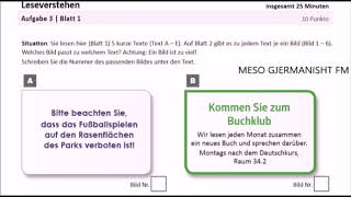 ÖSD Zertifikat A1 Lesen Aufgabe 1 2 und 3 [upl. by Maudie]