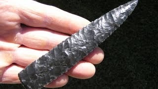 Dacite Blade using Hammerstone and antler Part 2 [upl. by Georges28]