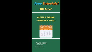 Create a Dynamic Calendar in Excel [upl. by Nilatak]