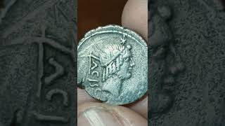 REPÚBLICA ROMANA L Valerius Acisculus 45 AC Denario plata Roma historicalcoins monedasantiguas [upl. by Piper]