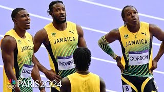 Jamaica shockingly fails to advance to mens 4x100m relay final  Paris Olympics  NBC Sports [upl. by Obe958]