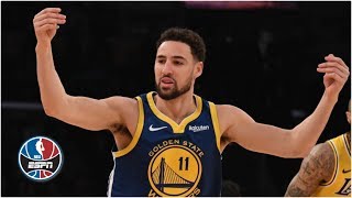 Klay Thompson hits his first 10 3pointers in 44point outburst  NBA Highlights [upl. by Rehtnug]