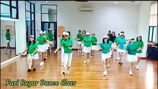 Crispy Chicken Line DanceDemo by Tayuka Karamoy amp Puri Bugar Dance Class [upl. by Yllet]