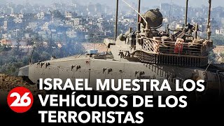 CANAL 26 EN VIVO EN ISRAEL  Israel muestra los vehículos de los terroristas [upl. by Sacksen]