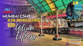 11301 Mumbai CSMT  KSR Bengaluru UDYAN Express endtoend train journey in 2A  Part 1 of 3 [upl. by Forrer536]