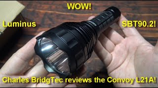 Convoy L21A Flashlight Review Luminus SBT902 LED 5000 Lumens [upl. by Lamiv]