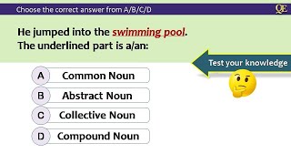 Noun quiz by Quality Education  All kinds of nouns with answers  Test your English Grammar [upl. by Auqenahs4]