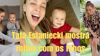 Tata Estaniecki mostra rotina com os filhos [upl. by Spearing]