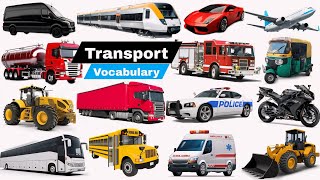 Learn Transport Names Vehicles Name Mode of Transport  Basic English Learning [upl. by Mears664]