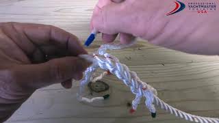 How to tie a Short Splice with 3 strand rope ⎸Tutorial  Professional Yacht Training USA [upl. by Woermer]