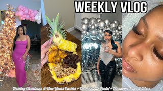 WEEKLY VLOG  Hosting Christmas amp New Years Parties  Dermaplane Facial  Pineapple Bowl amp More [upl. by Naid]